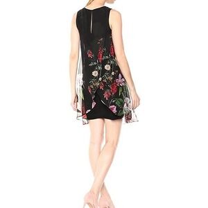 Adrianna Papell NWT Romantic Floral Chiffon Party Cocktail Trapeze Dress Size 14